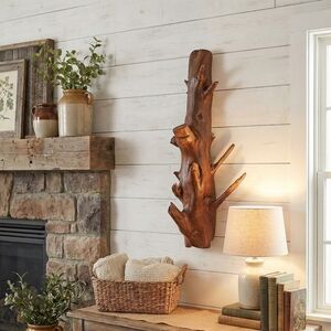 Unique Hardwood Wall Decor Sculpture | Rustic Wood Art